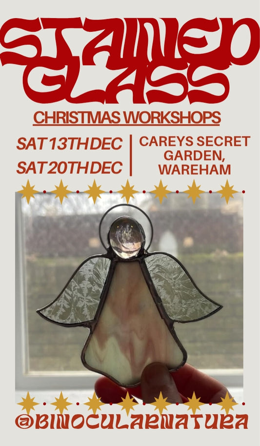 Stained Glass Christmas Workshop Dec 13th Mushroom & Angel Suncatcher