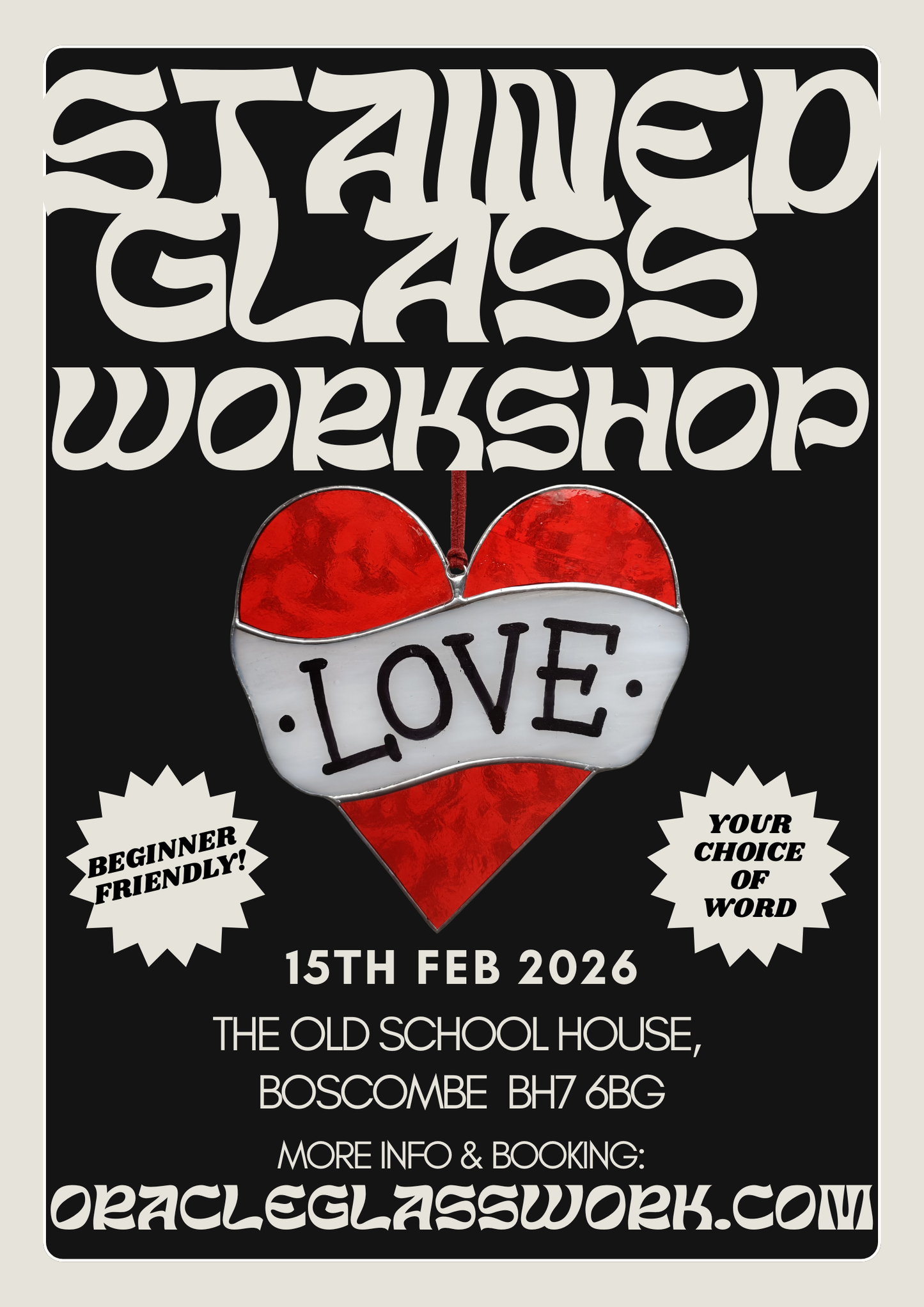 Stained Glass Heart Suncatcher Workshop Sun 15th Feb Boscombe